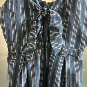 Ark & Co striped linen blend wide leg jumpsuit